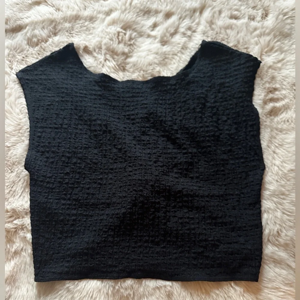🐰 Free People Zoe Crop Top (EUC; Black; Sz Large)